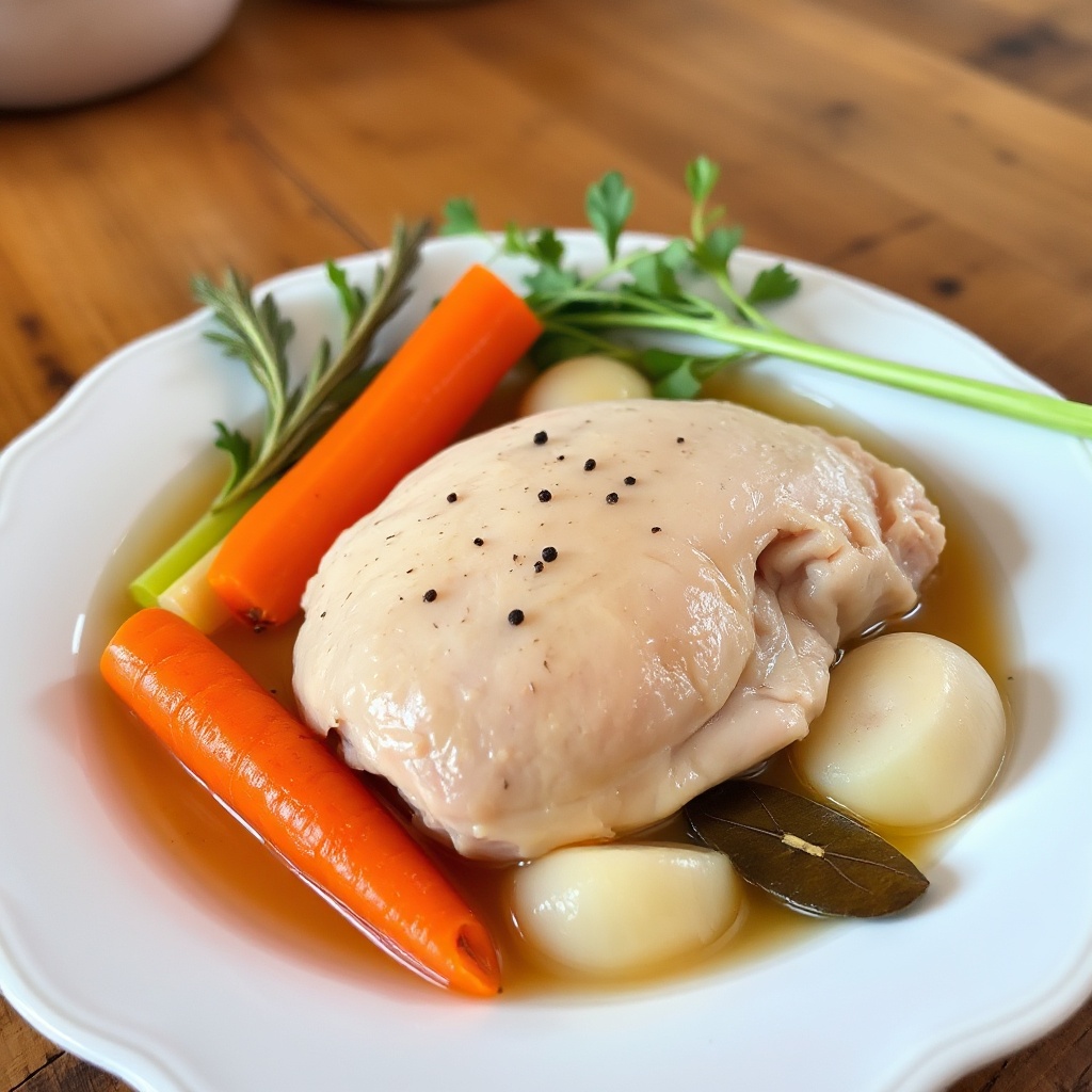 Einfaches Pochiertes Hähnchen