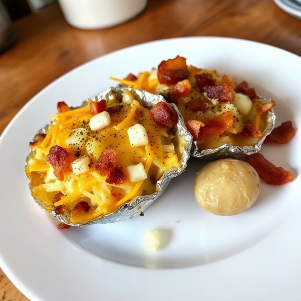 Pacchetti di Patate e Bacon Gratinati alla Griglia