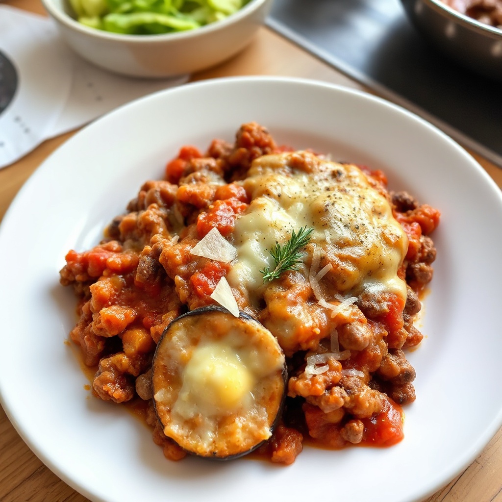 Casseruola di Melanzane e Manzo in Stile Greco
