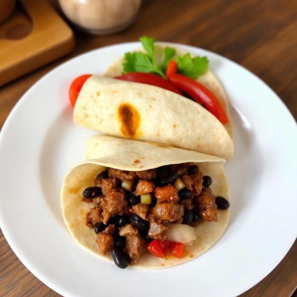 Wraps di Manzo e Fagioli Speziati