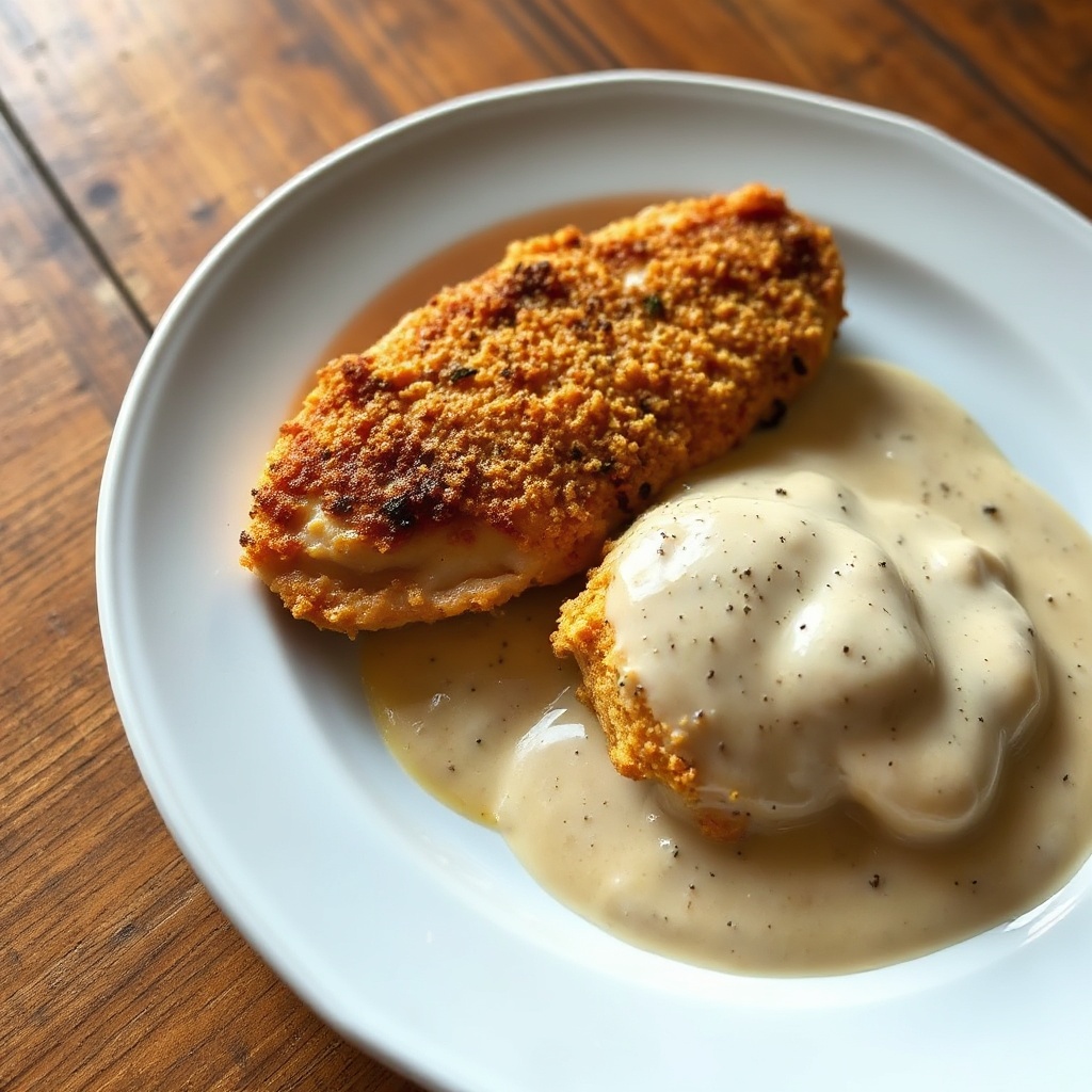 Knuspriges Hähnchen mit cremiger Soße