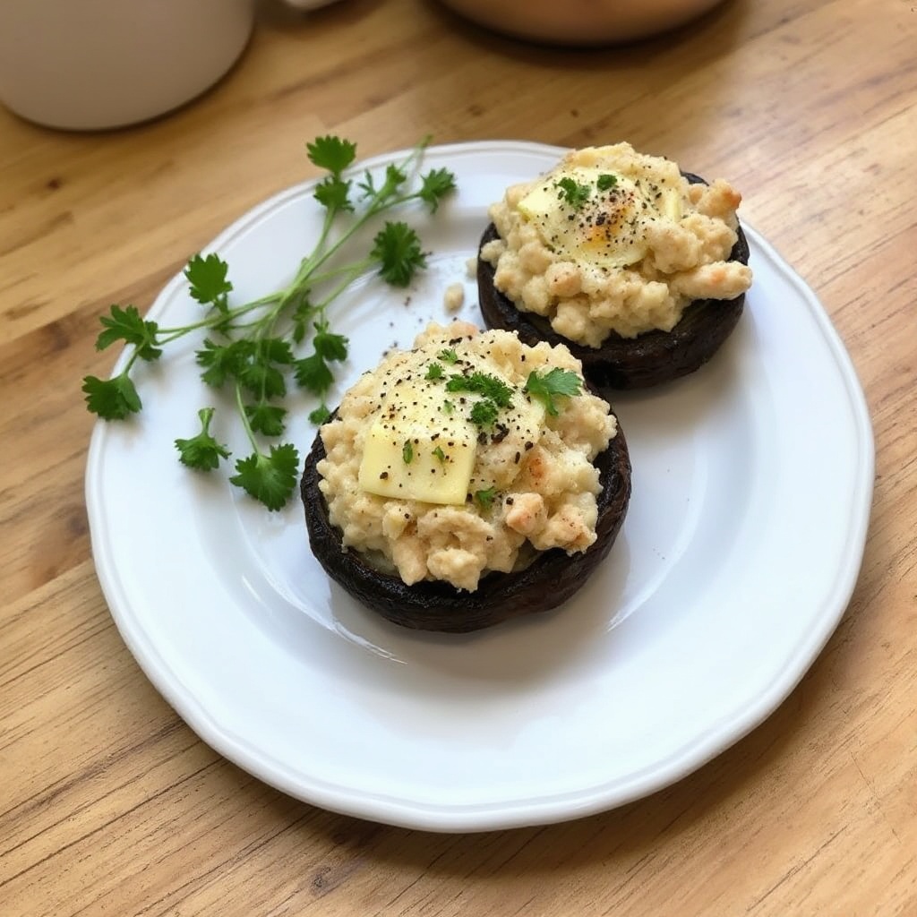 Krabbengefüllte Portobello-Kappen