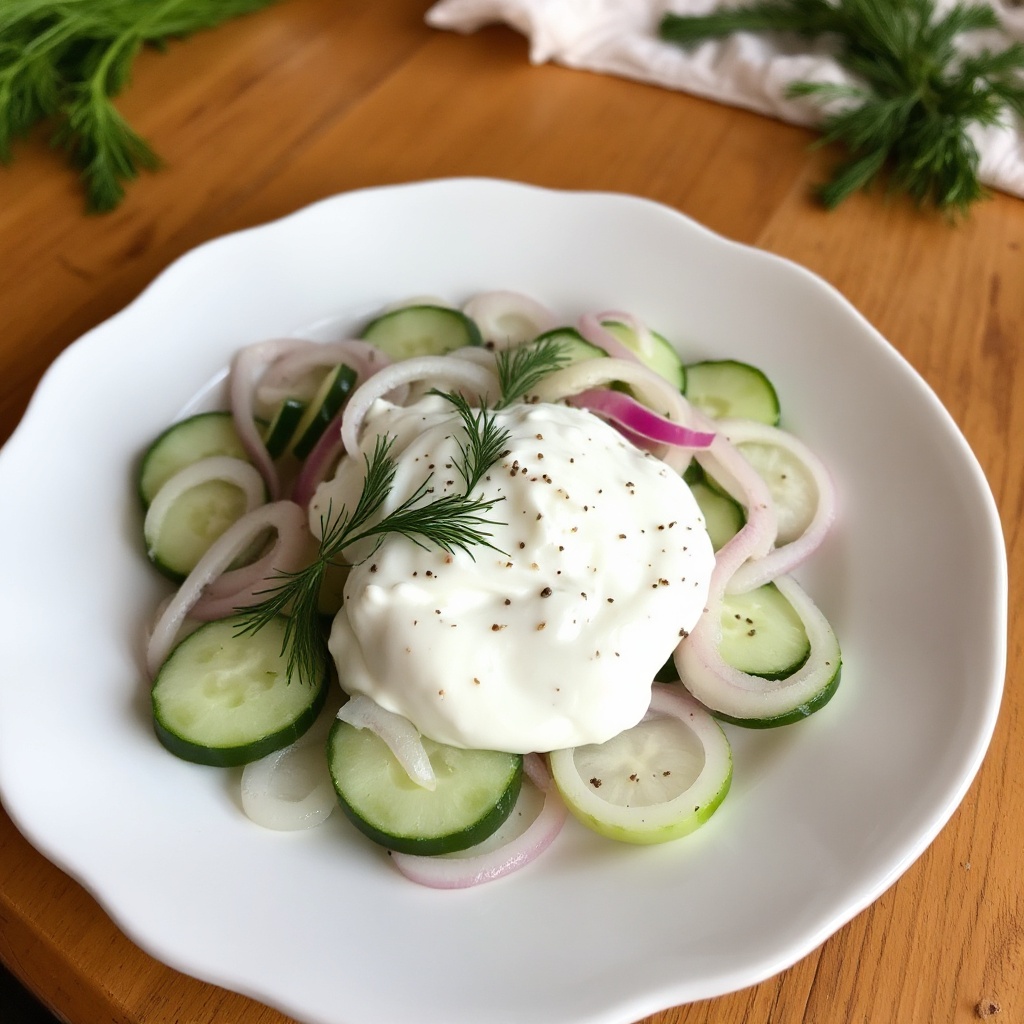 Cremiger Kräuter-Gurkensalat