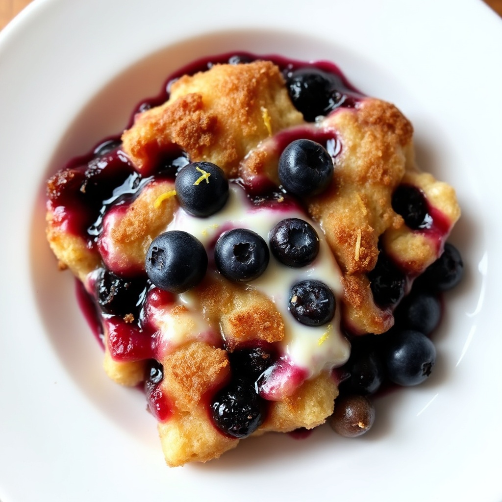 Blueberry and Lemon Bread Pudding