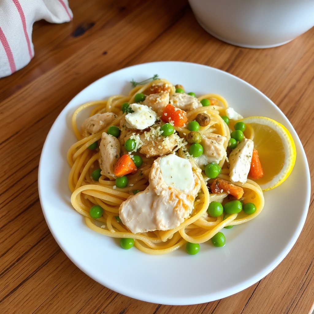 Pasta al Limone con Pollo e Erbe