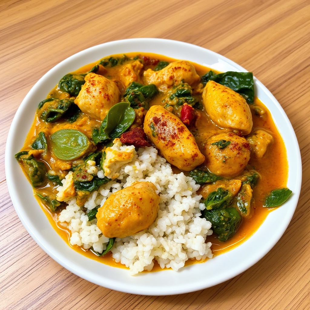 Herzhafter Spinat-Hühnchen-Curry
