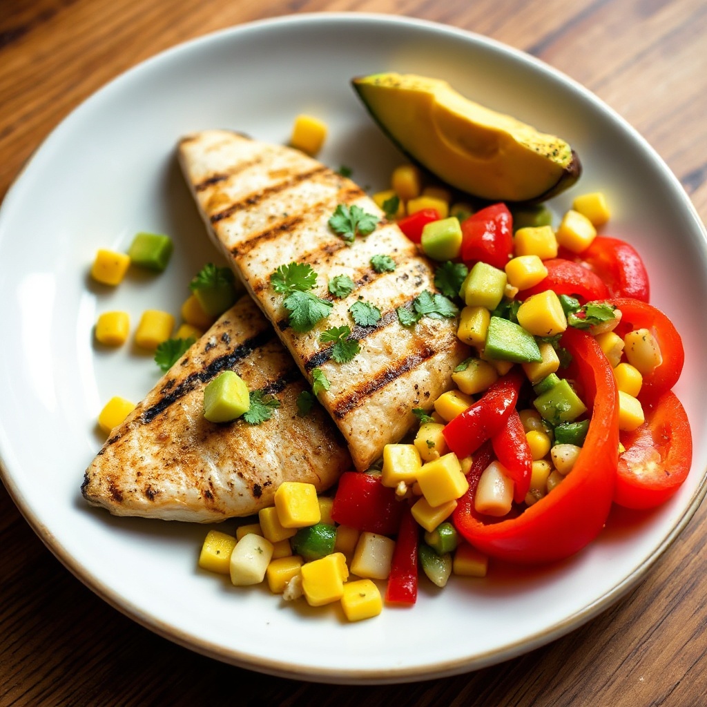 Pesce Spada Grigliato con Salsa di Avocado e Mais