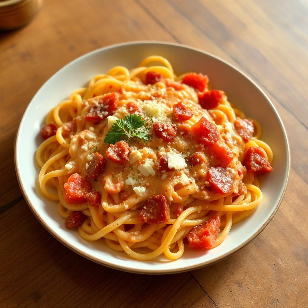 Cremige Bacon-Tomaten-Pasta-Delikatesse