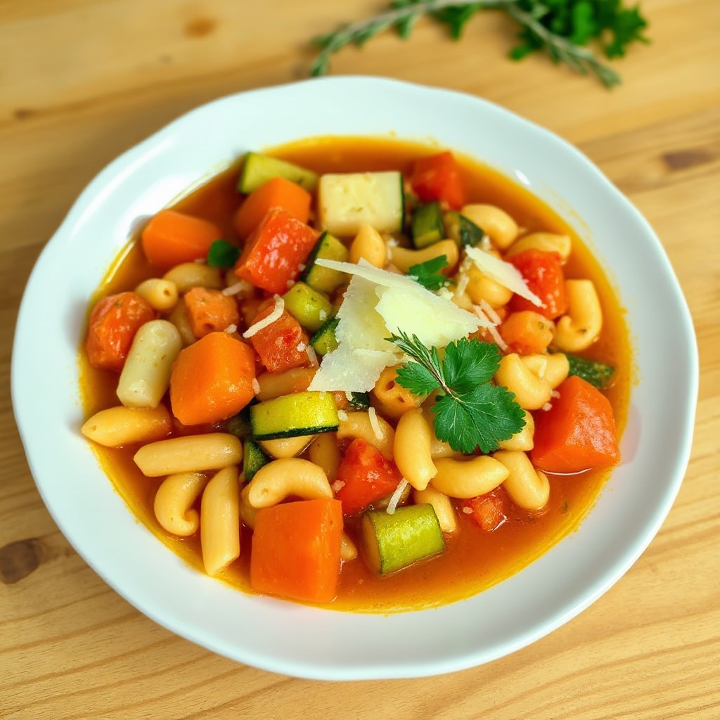 Herzhafter italienischer Gemüsepasta-Suppe
