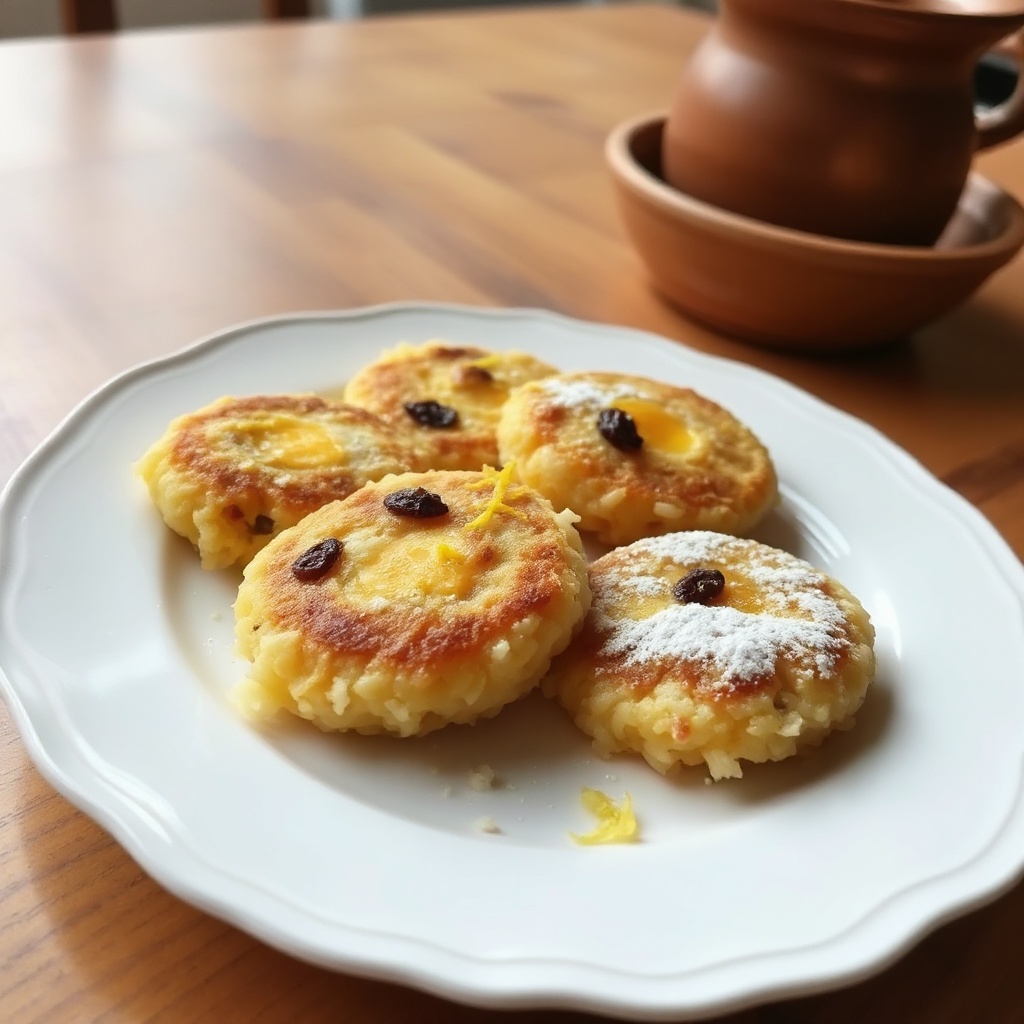 Frittelle di Riso Dorate con Scorza di Limone