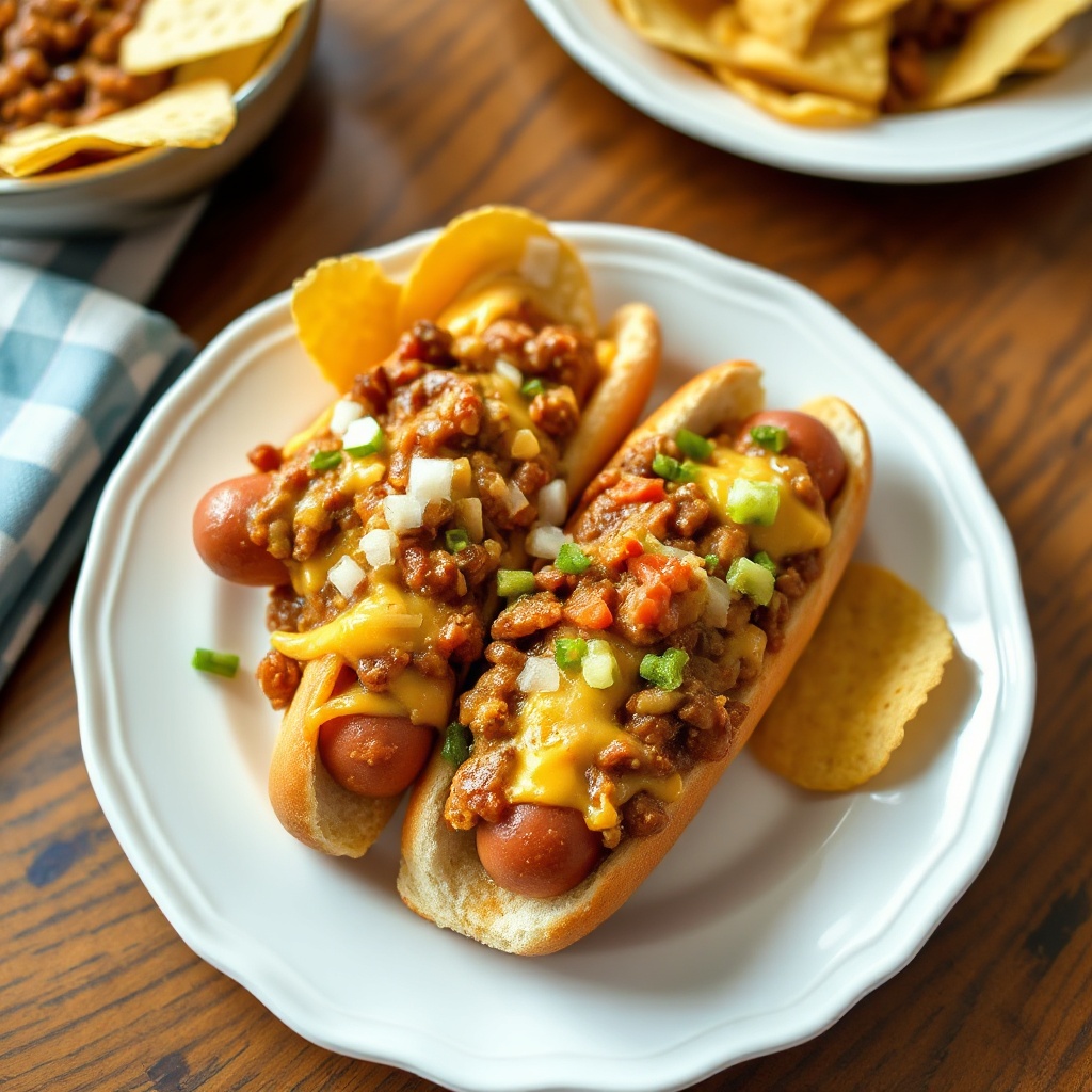 Südwestliche Chili-Käse-Hotdogs