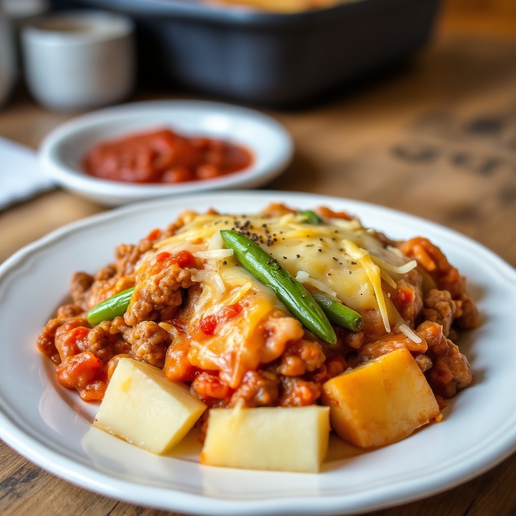 Cheesy Beef and Veggie Bake