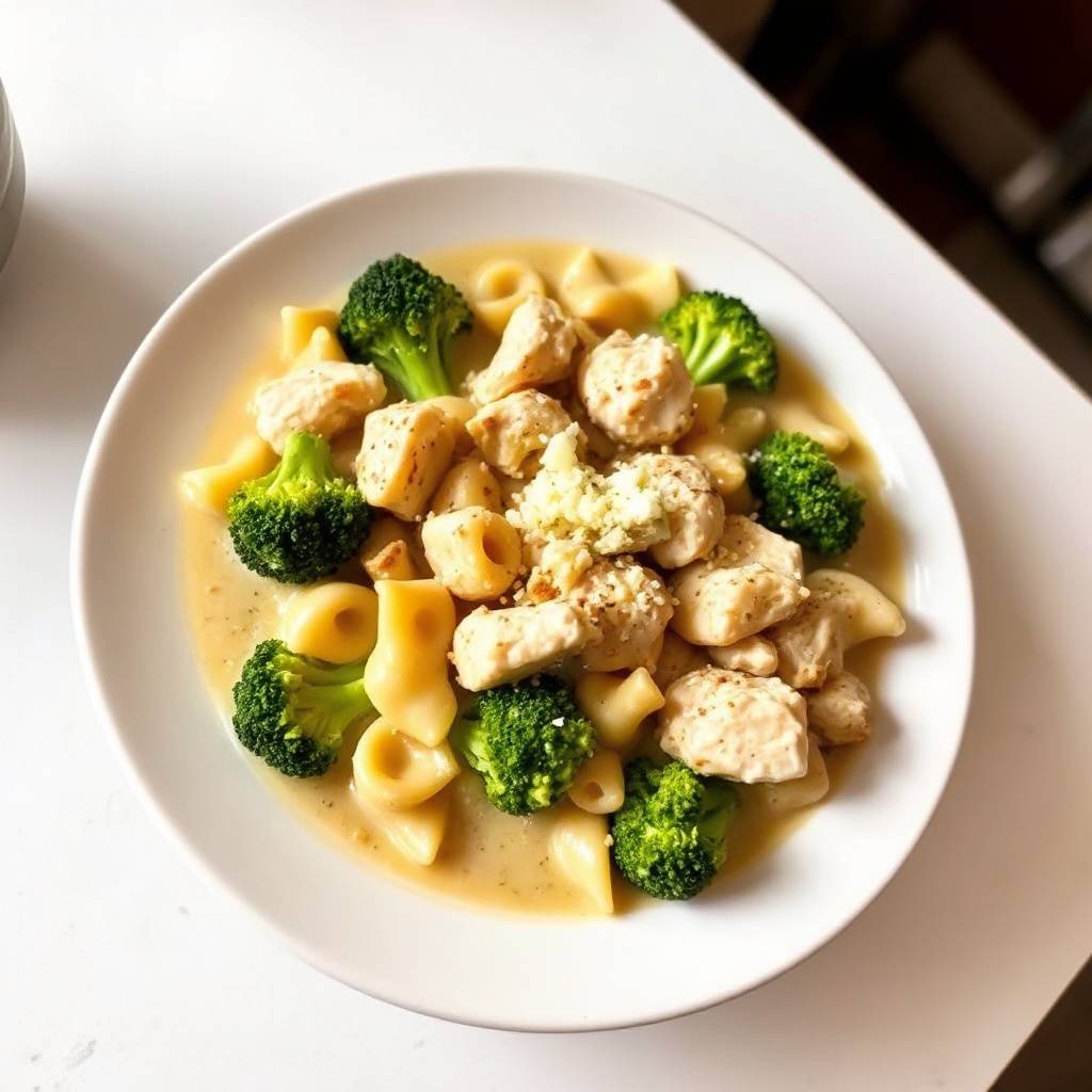 Cremige Hähnchen-Brokkoli-Pasta-Suppe