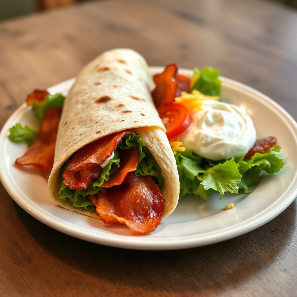 Herzhafter BLT-Wrap mit Kräuter-Creme-Aufstrich