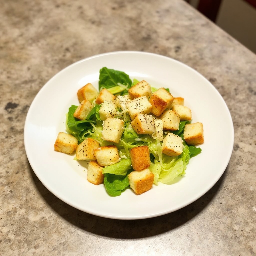 Insalata Caesar Migliorata con Crostini all'Aglio