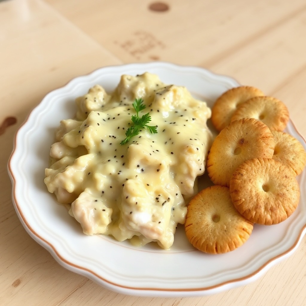 Cremige Hähnchen-Poppsamen-Auflauf