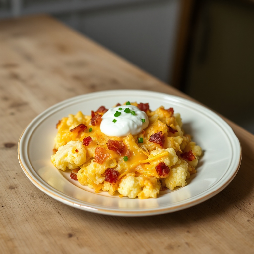 Cheesy Cauliflower Bake with Bacon