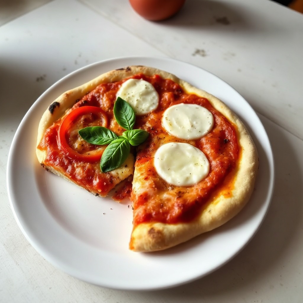Schnelle und einfache hausgemachte Pizza Margherita