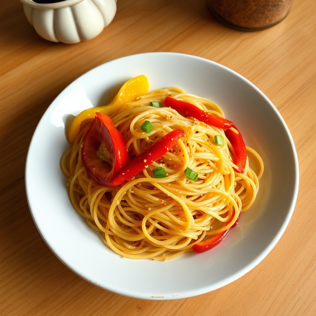 Würzige Sesamnudeln mit Paprika