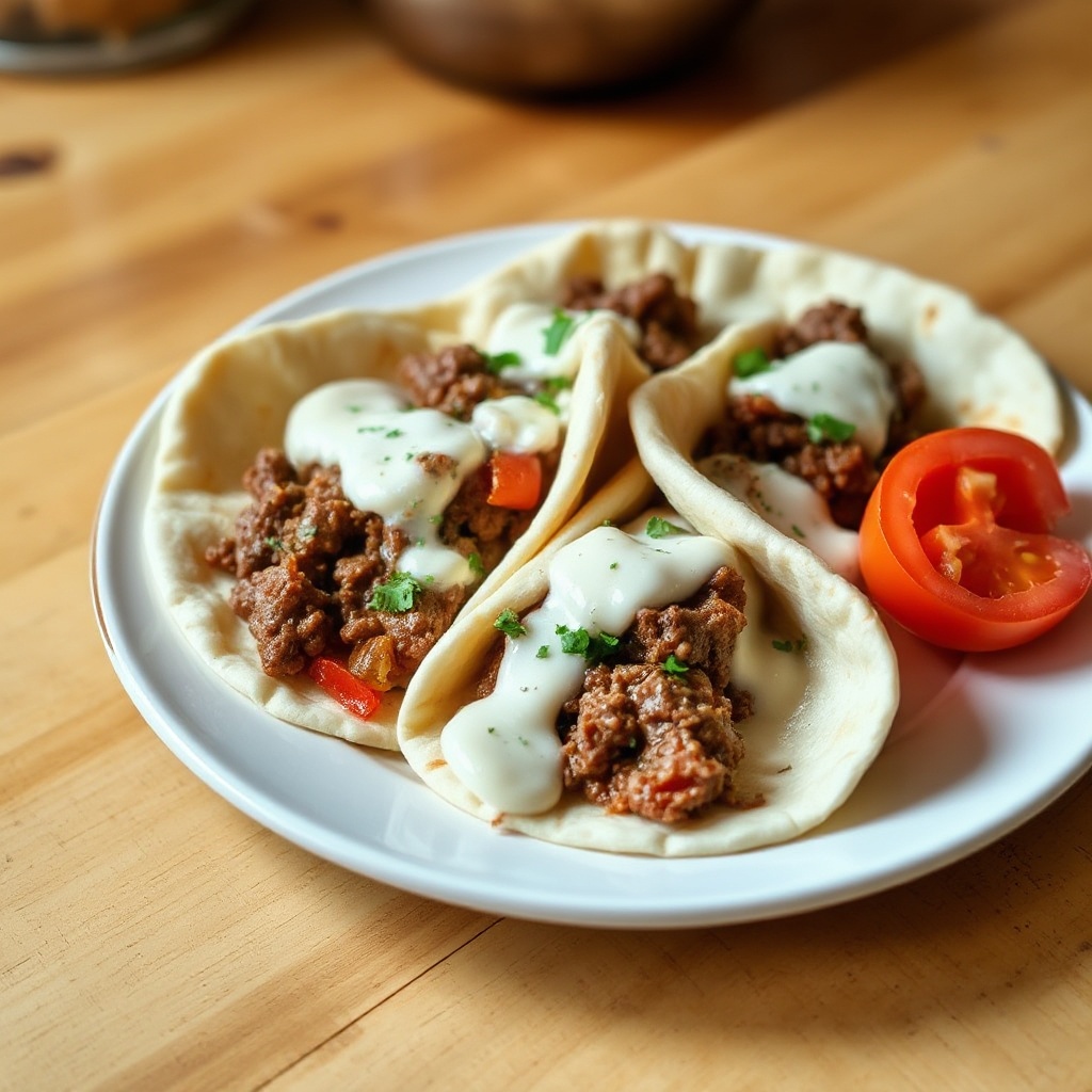 Savory Donair Wraps with Tangy Garlic Sauce