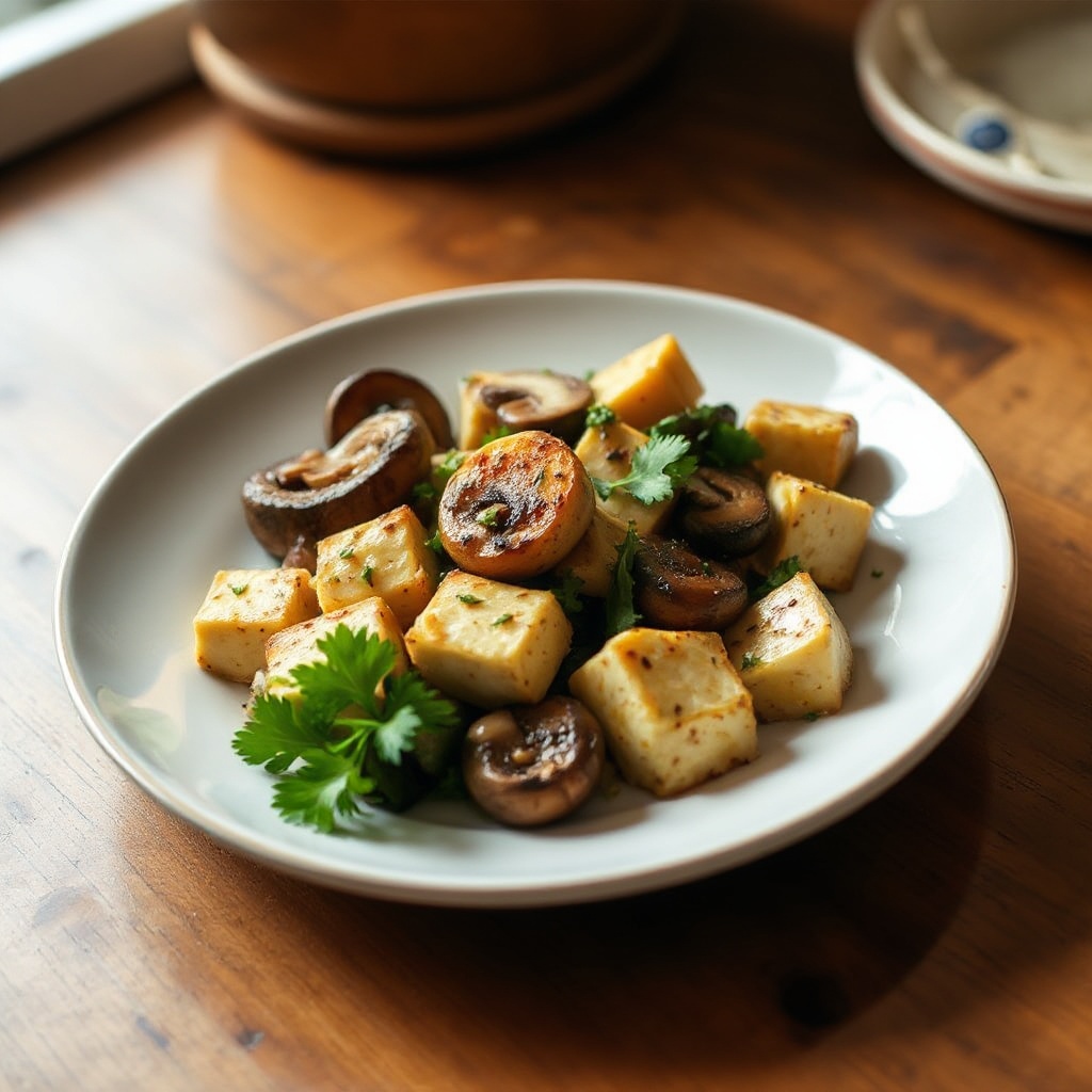 Herzhafter überbackener Tofu und Gemüse-Medley