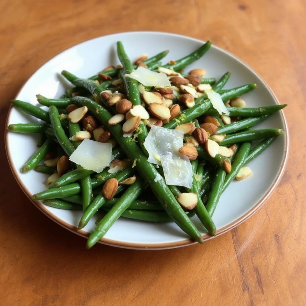 Butter-Sautéed Green Beans with Toasted Almonds and Parmesan