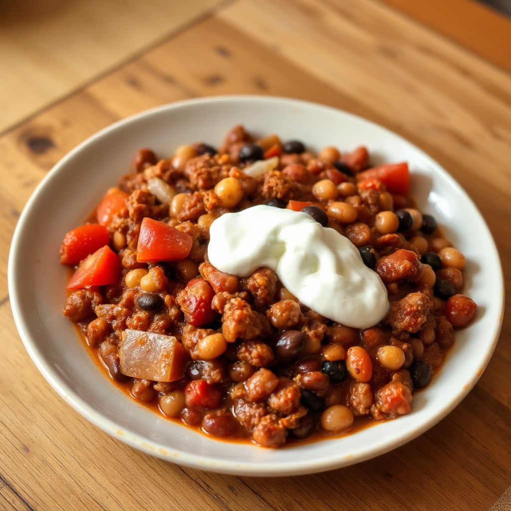 Chili di Manzo con Tre Tipi di Fagioli