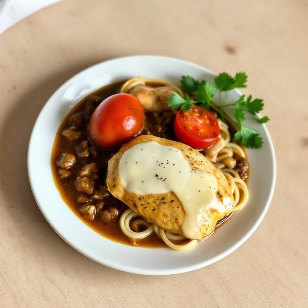 Herzhafter Hähnchen Marsala mit einem Twist