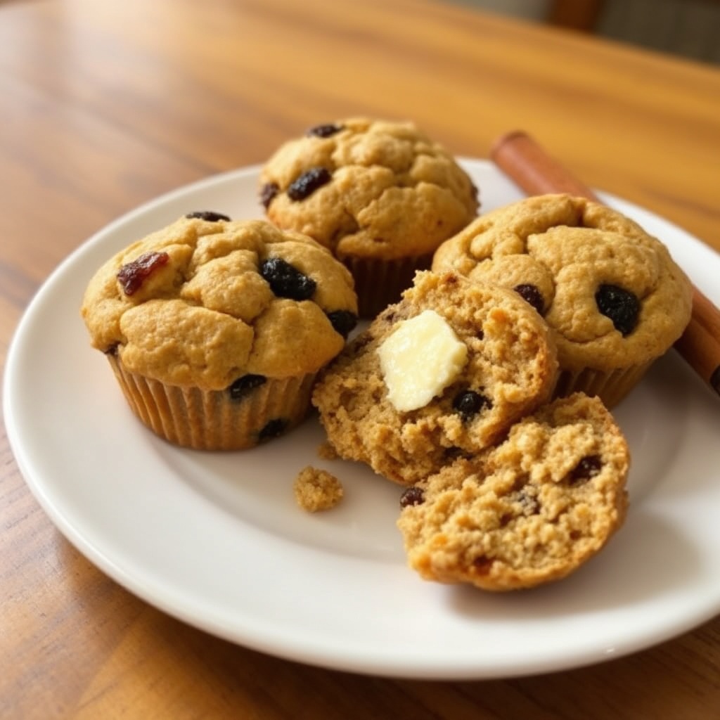 Rosinen-Bran-Muffins mit einem Zimt-Twist