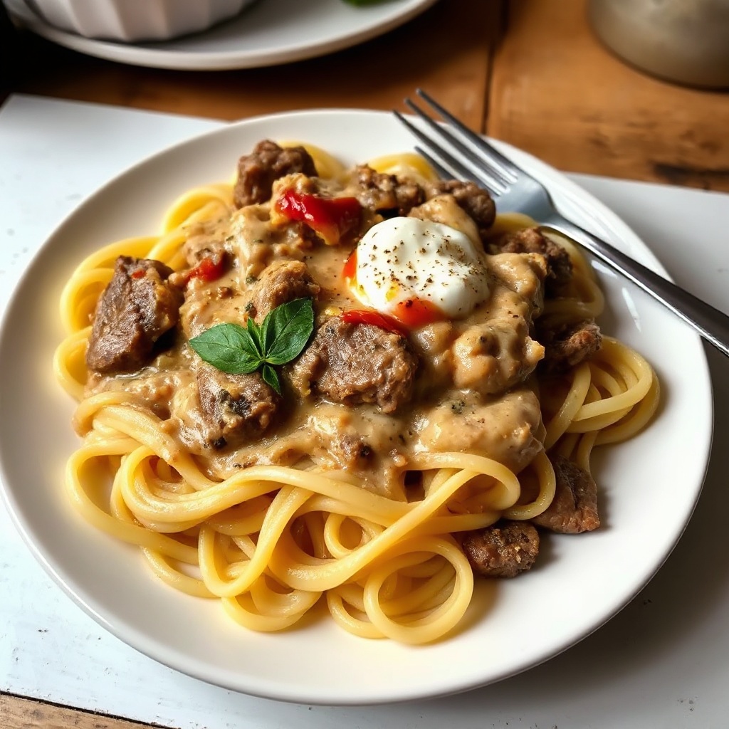 Creamy Beef Stroganoff with a Twist