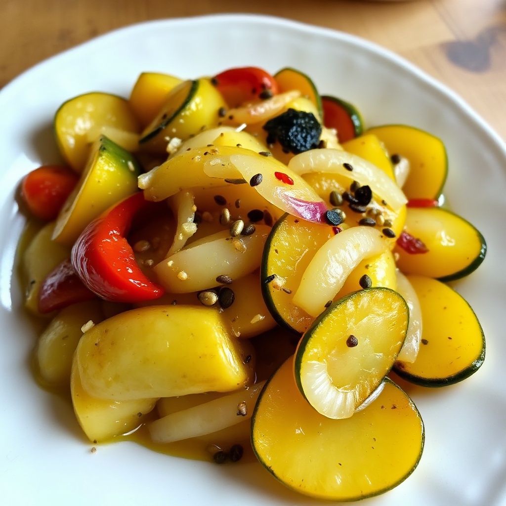 Würzig eingelegter Sommersquash