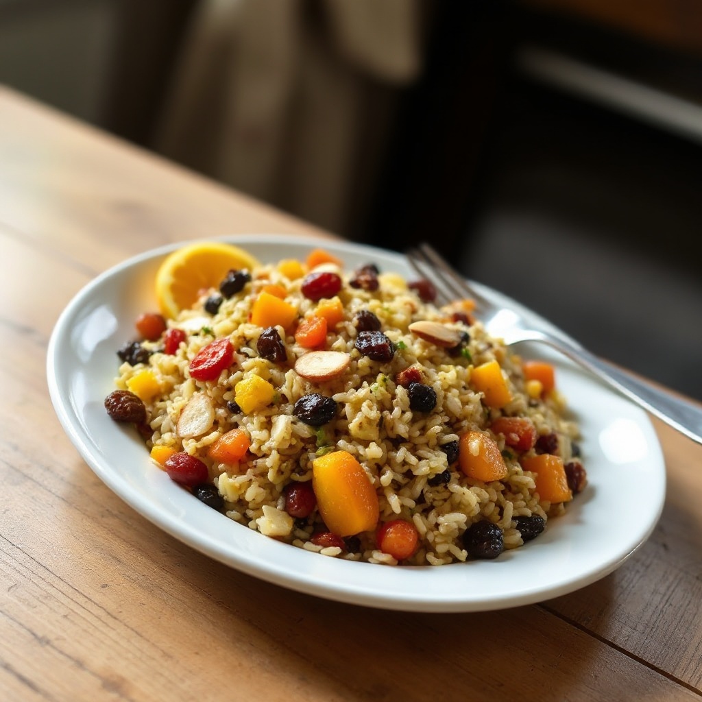 Wild Rice and Dried Fruit Salad with Honey Mustard Vinaigrette