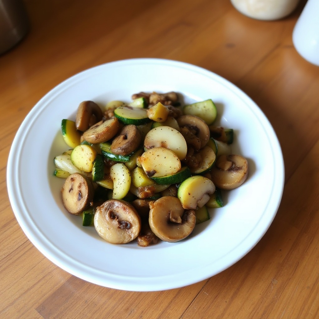 Herzhafte Zucchini- und Pilzpfanne