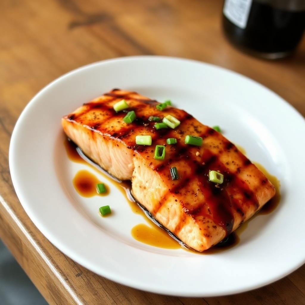 Salmone Grigliato Piccante con Glassa di Zenzero e Salsa di Soia