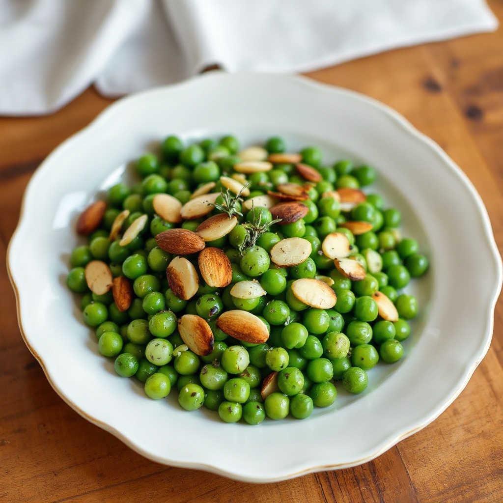 Sautéed Peas with Toasted Almonds and Herbs
