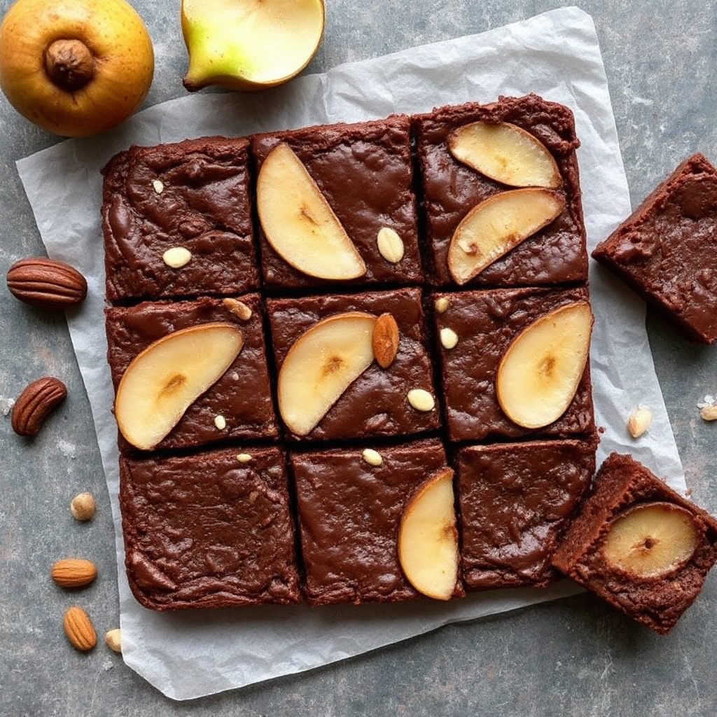 Pear and Brazil Nut Chocolate Brownies