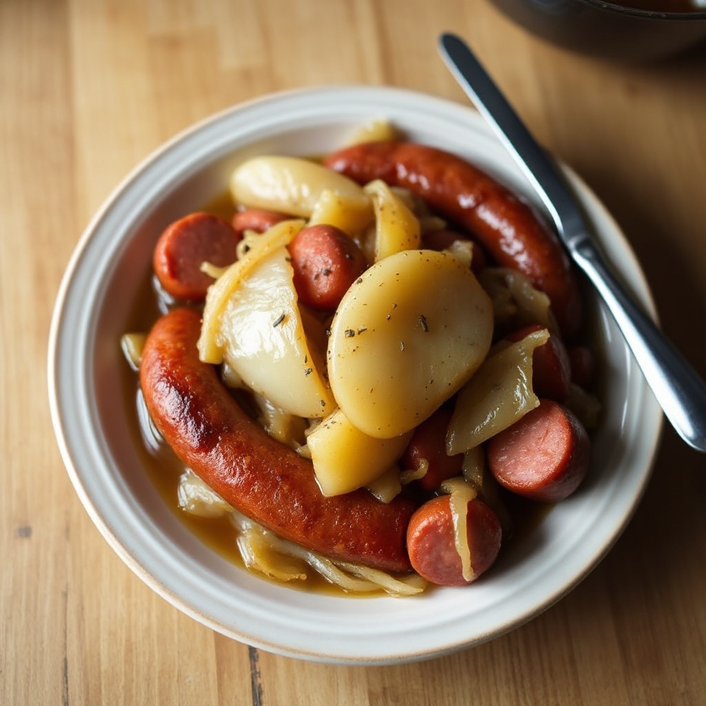 Herzhafter Kielbasa- und Apfel-Pfanne