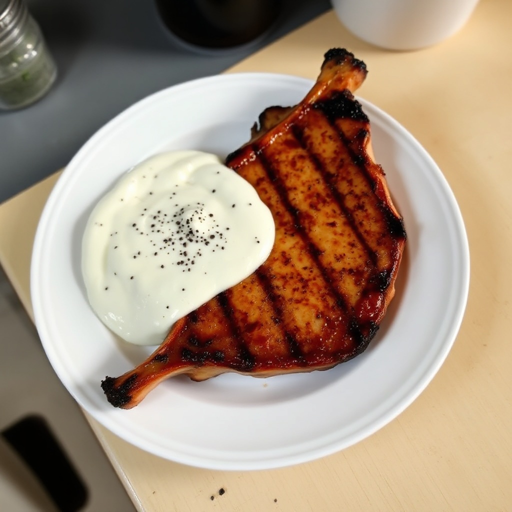 Honey-Glazed Grilled Pork Chops with Creamy Horseradish Sauce