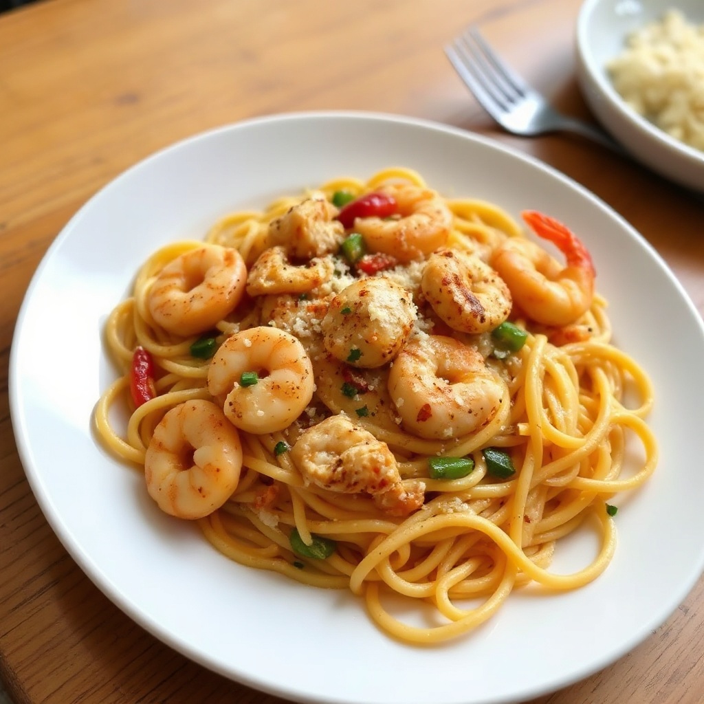 Cajun Chicken and Shrimp Pasta