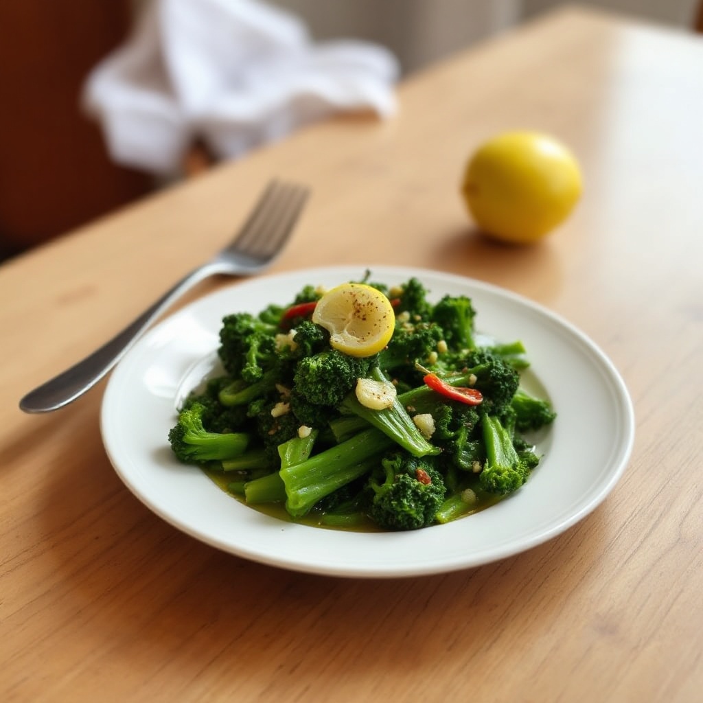 Broccoli Rabe Saltato con Aglio e Limone