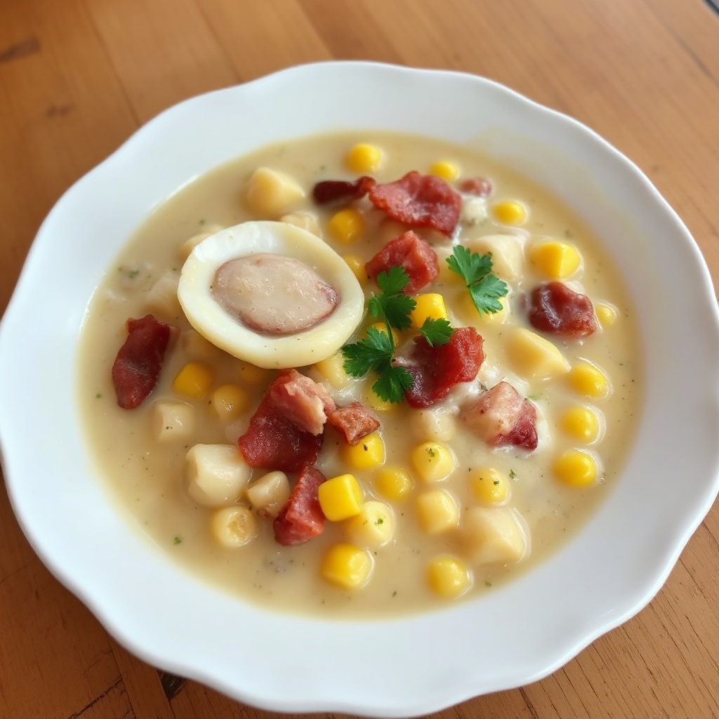 Zuppa Cremosa di Ostriche e Mais