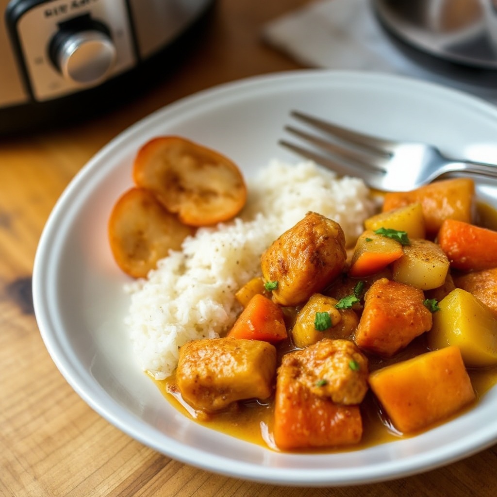 Langsame Kochzeit Gewürztes Hühnchen-Curry