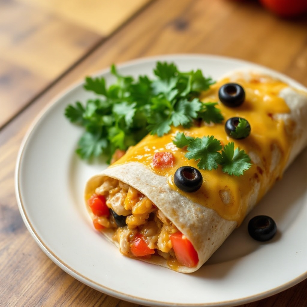 Slow Cooker Cheesy Chicken Burritos