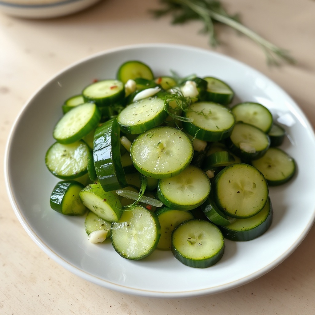 Zesty Herb Marinated Cucumbers