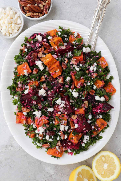 Gerösteter Süßkartoffel- und Rote-Bete-Salat