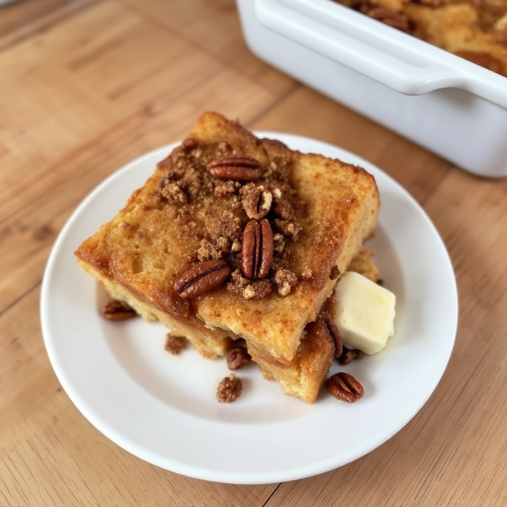 Casseruola di Toast Francese con Cannella e Noci Pecan
