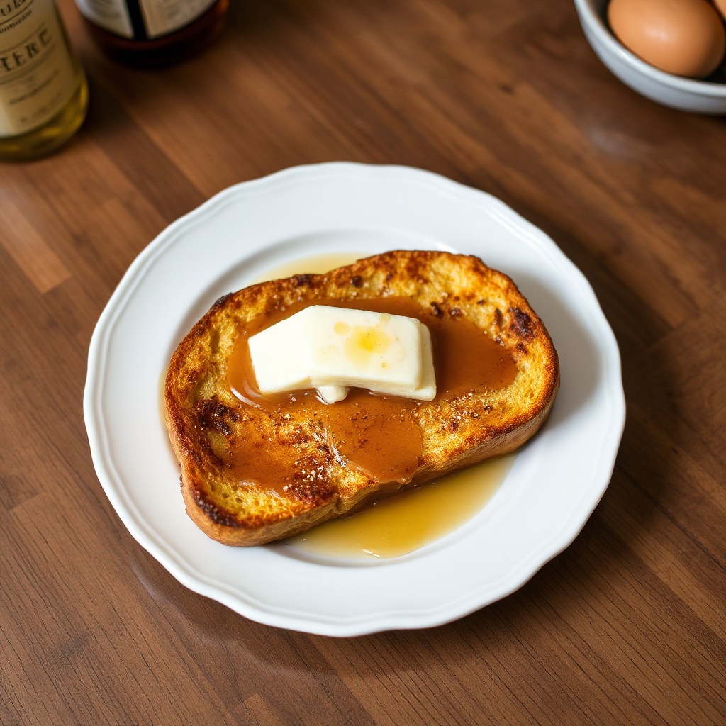 Almond Liqueur French Toast with Sweet Butter and Syrup