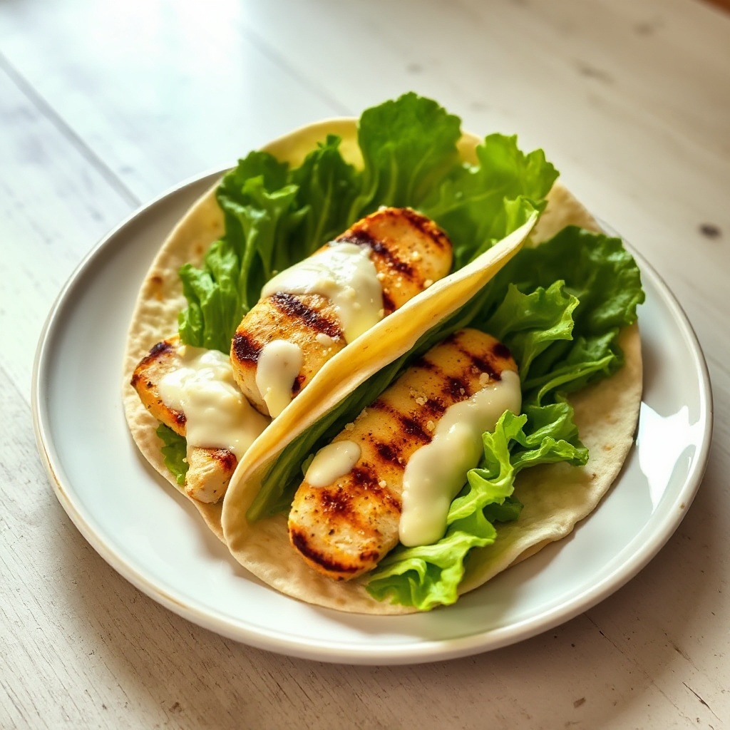 Gegrillte Hähnchen-Caesar-Wraps