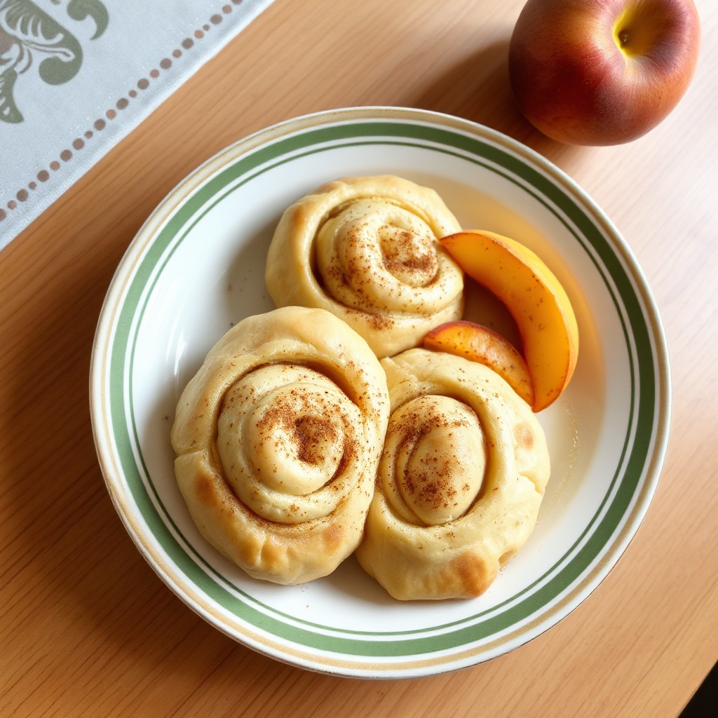 Pfirsich-Zimt-Croissant-Rollen