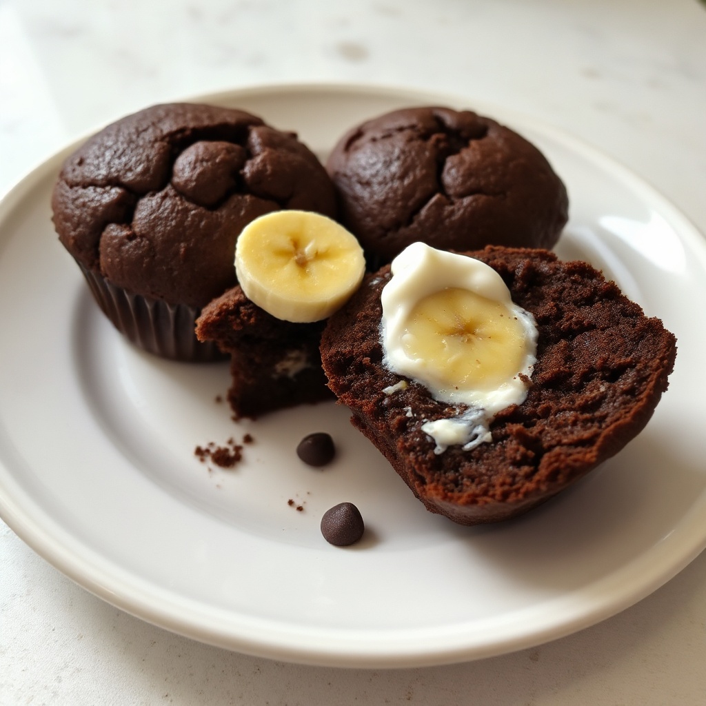 Doppelte Schokoladen-Bananen-Muffins